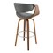 Armen Living Arya 30" Swivel Bar Stool in Gray Faux Leather and Walnut Wood LCAYBAWAGR30 - alternate 8